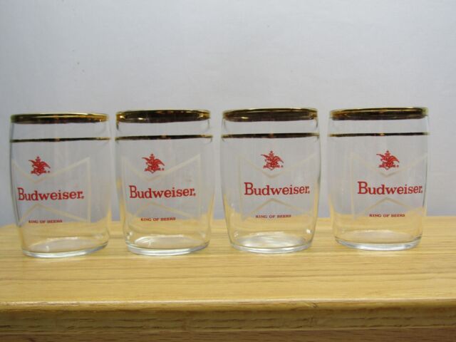 Three Budweiser Beer Fun Party Drink Glasses Tallfort 25 CL