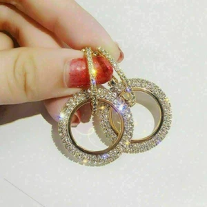 14K Yellow Gold Plated 4Ct Round Cut Lab Created Diamond Drop & Dangle Earrings - Picture 1 of 5