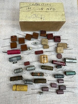Lote Mixto Condensadores De Colección + Usado en Excelente Condición Antiguo Solar Sprague El-Menco Algunos Usados Foto 1 de 4