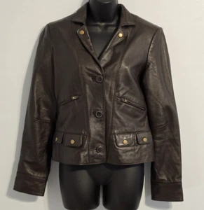 Metro 7 Mujer Marrón Chocolate Cuero Suave Talla 4 Rich Mom City Bolsillos Elegante - Imagen 1 de 10
