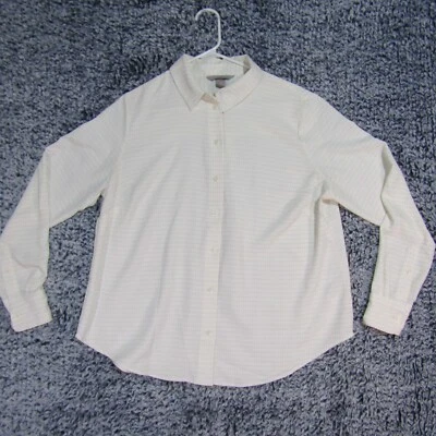 Blusa para mujer H&M con botones blanca a lunares manga larga cuello talla L Foto 1 de 4