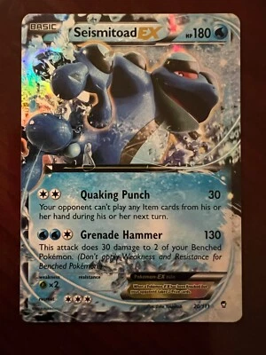 Pokémon TCG Seismitoad EX 20/111 Furious Fists Ultra Rare Full Art Holo NM/M - Image 1 of 2