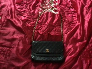 CHANEL Vintage Timeless Quilted Double Flap Leather Black Handbag C. 1980 - Picture 1 of 1