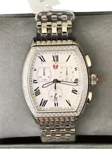 New Michele Diamond Releve Mww19a000001 Silver Bracelet Watch Retail $2000 - Picture 1 of 10