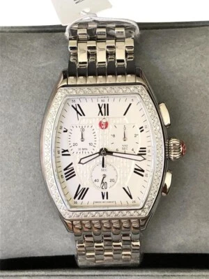 Nuevo reloj pulsera Michele Diamond Releve Mww19a000001 plata venta al por menor $2000 Foto 1 de 4