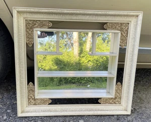 Vintage Wooden Mirrored Shadow Box Wall Display Shelves Windsor Mouldings 28x32 - Picture 1 of 6