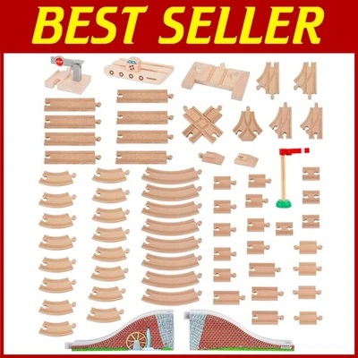 Wooden Train Tracks Expansion Pack - 68 Pcs - Image 1 of 4