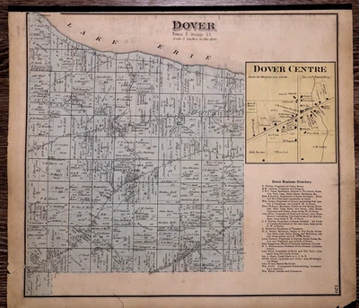 1874 Plat Map ~ Dover Township, Cuyahoga County, Ohio ~ (14x15)-#19 - Image 1 of 2