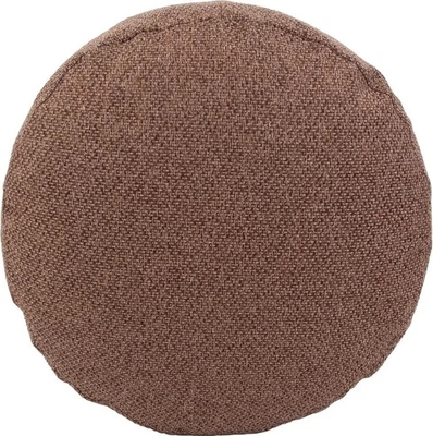 Panama Chocolate Round Pouf-100% Polyester - Image 1 of 4