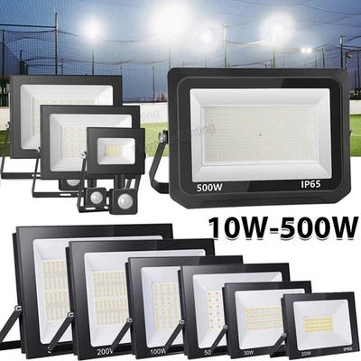 10W-500W LED Fluter Strahler Scheinwerfer ohne/mit Bewegungsmelder Außen Garten - Bild 1 von 4