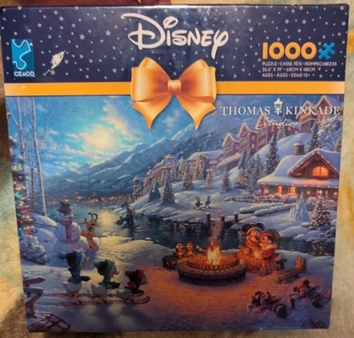 1,000 Piece Disney/ Puzzle "Mickey + Minnie Christmas Lodge " Ceaco 26.6"x 19" - Image 1 of 4
