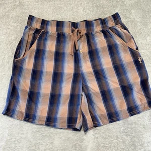 Pendleton Plaid Boxer Shorts Drawstring Waist Men's Size Medium Blue Brown - Picture 1 of 9