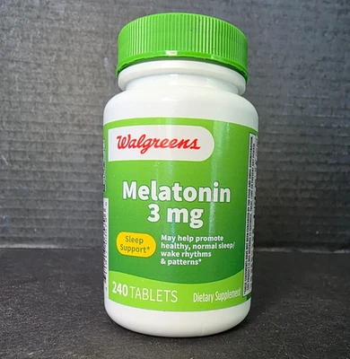 240 comprimidos Walgreens melatonina 3 mg, apoyo para la salud del sueño, *F&PGT: 10/2025* Foto 1 de 4