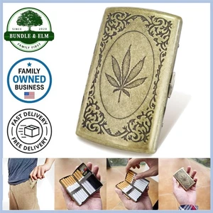 Retro Metal Cigarette Case King Size for Man Women 85Mm Tobacco Box 12 Capacity - Foto 1 di 7