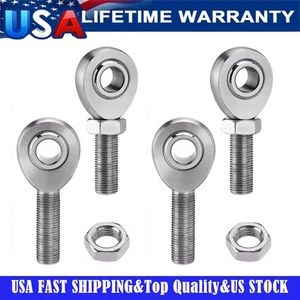 4PCS 1/2” Joint Rod End Kit Left & Right Hand Thread Tube Adapters with Jam Nut - Picture 1 of 7