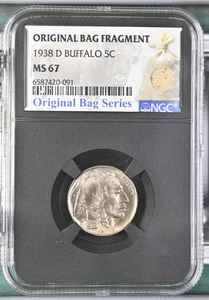 1938 D Buffalo Nickel NGC MS-67 Bag Series Label - 091 - Picture 1 of 2