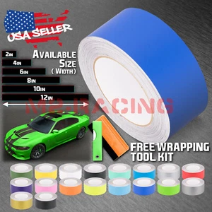 Matte Color Racing Stripes Vinyl Wrap Sticker For Dodge Charger Stripe 10FT/20FT - Picture 1 of 6