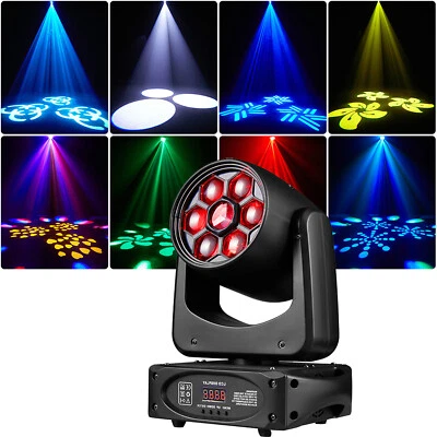 150W RGBW 7LED Bee Eye Beam Moving Head Light 8Gobo 8Color Stage DJ Lighting DMX - Image 1 of 4