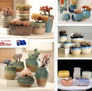 5 PCS SET POTS HAND MADE POTTERY CERAMIC FLOWER PLANT SUCCULENT POTS - Picture 1 of 10