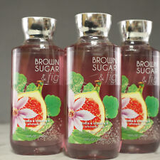 Bath & Body Works Brown Sugar & Fig Shower Gel Shea & Vit E Set of 3 Bottles
