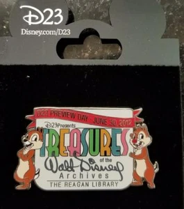 D23 Treasures of Walt Disney Archives Reagan Library Preview Chip & Dale Pin - Picture 1 of 1