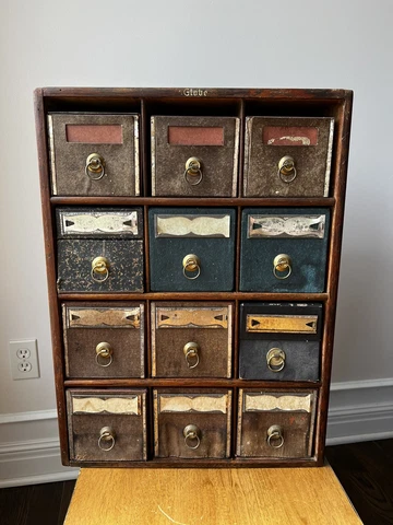 The Globe Wernicke Cabinet Oak Card File Cabinet Catalog Index Cover