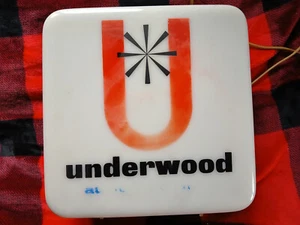 Vintage Underwood Typewriter Shop Store Sign Nova Plex Made in Italy NO LIGHT - Picture 1 of 11