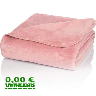 Glart U2R Kuscheldecke Baumwolle, Altrosa, 150x200cm Sofadecke warm weich - Bild 1 von 4