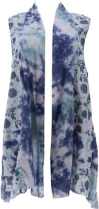 LOGO Lori Goldstein TieDye Vest Cotton Panels Cool Lavender XXS NWOT (321) - Picture 1 of 5