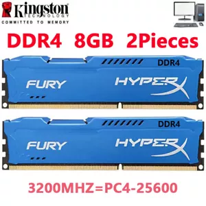 HyperX FURY DDR4 16GB 3200 PC4-25600 Desktop RAM Memory DIMM 288pin 1.2V 2X8GB - Picture 1 of 11