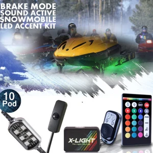 Kit de iluminación de neón para motos de nieve LED de 18 colores de 10 piezas para modo de música Polaris - Imagen 1 de 8