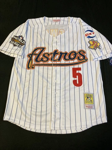 M&N Houston Astros Stitched Jeff Bagwell ‘05 White Pinstripe Size Small NWT Cover