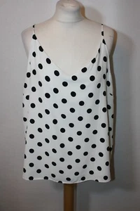 BNWT SIZE 18 DOROTHY PERKINS IVORY POLKA DOT STRAPPY TOP 5201 - Picture 1 of 3