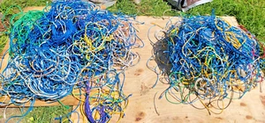 LARGE LOT OF 60 LBS OF RJ-45, CAT-5, 5E, ETHERNET CABLES, VARIOUS LENGTHS, USED - Picture 1 of 12