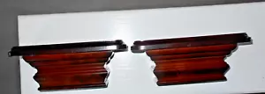 Set Two The Bombay Company Mahogany Wood Accent Wall Floating Shelves 9" Shelf - Picture 1 of 5