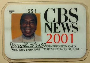 Signed 2001 CBS NEWS Photo ID Badge ~ Radio/TV Pioneer James E. Wall (1917-2010) - Picture 1 of 2