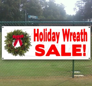 HOLIDAY WREATH SALE CLEARANCE BANNER Advertising Vinyl Sign INV - Picture 1 of 5