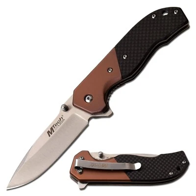 MTech Liner Folding Knife 3.25" 3Cr13 Steel Blade Aluminum/Carbon Fiber Handle - Image 1 of 4