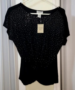Neu mit Etikett Carmen Marc Valvo Damenbluse mit Raffung Größe Small - Bild 1 von 7
