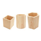 3 Pcs Pen Container Wooden Pot Pencil Pots For Desk Holder Cactus