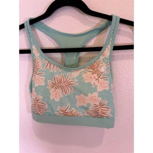 Body Glove Women's Floral Sports Bra BIikini Top Blue Pink Size M - Picture 1 of 3