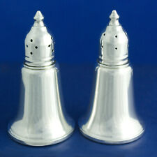 Antique Sterling Silver Salt & Pepper Shakers Weighted Lined Vintage
