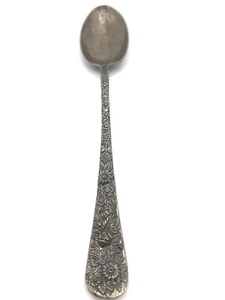 VINTAGE LARGE SERVE SPOON SILVERPLATED GODINGER OLDE BOUQUET ROSES ANTIQUE LOOK - Picture 1 of 12