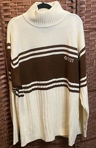 Vintage Southpole Sweater Men’s XXL Brown White Stripe Knit Hip Hop Y2K 90s - Picture 1 of 7