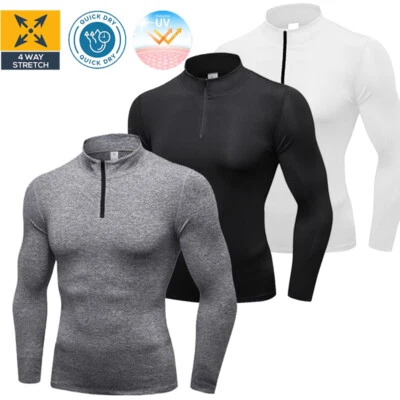 Mens Cycling Jerseys for Men Breathable Long Sleeve Bike Shirt Cycle Tops Black - Image 1 of 4