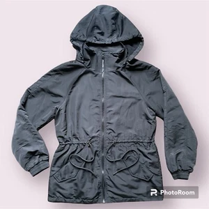 ZYIA Active Jacket Womens Small Utility Anorak Full Zip Removable Hood Black - Picture 1 of 11