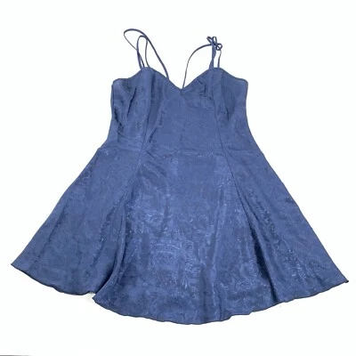 Vestido de pelúcia vintage anos 90 Victoria's Secret etiqueta dourada boneca bebê azul marinho médio - Imagem 1 de 4