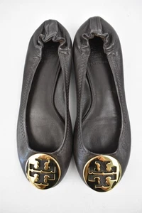 Tory Burch Reva Brown Leather Ballerina Flat Slip On Shoes, Size 36 UK 3.5 - Picture 1 of 4