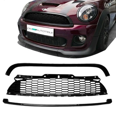 Mini Cooper R56 R57 R58 R59 griglia radiatore SET 3 pezzi 2006-2009 nero lucido - Immagine 1 di 4