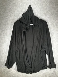Out From Under Urban Outfitters Slouchy Hooded Cardigan Black Size Small - Picture 1 of 8